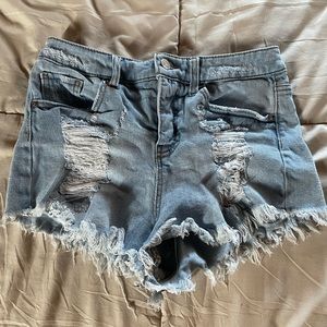 Distressed Denim Shorts